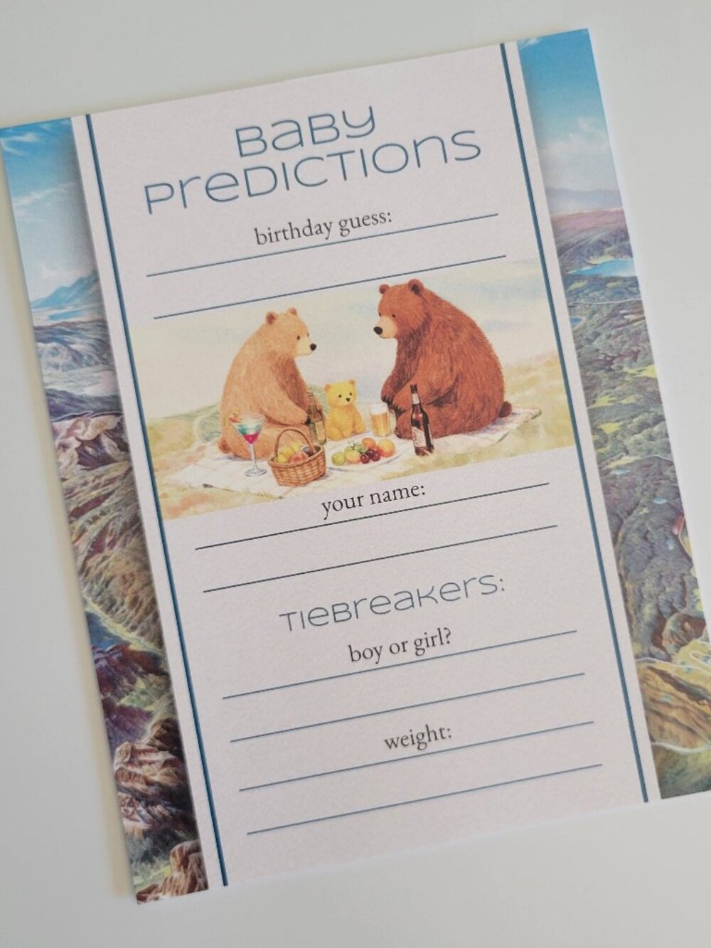 Baby Shower Guessing Game Blank Cards